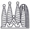 Barcelona,sagrada familia vector line icon, sign, illustration on background, editable strokes