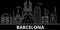 Barcelona silhouette skyline. Spain - Barcelona vector city, spanish linear architecture, buildings. Barcelona line