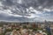 Barcelona skyline with passing clouds