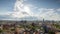 Barcelona skyline timelapse with passing clouds