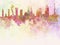 Barcelona skyline in watercolour background