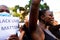 Barcelona, spain - 1 june 2020: Black lives matter woman march demanding end of police brutality and racism against african-
