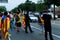 Barcelona, Spain - 14 october 2019: independentists block ronda litoral highway in protest against the prison sentence of catalan