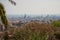 BARCELONA, SPAIN - April, 2019: View of the famous bench - serpentine seating on the main terrace of Park Guell, architectural