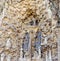 BARCELONA, SPAIN - DECEMBER 31, 2015: Detail of Sagrada Familia church (Temple Expiatori de la Sagrada Famalia) in Barcelona,