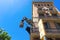 Barcelona, Spain, Europe - building facade and characteristic lamp with dragon and umbrella