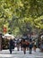 Barcelona, Spain, July 10, 2020: Barcelona`s main street keeps busy during the covid19 worldwide pandemic.