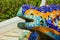 Barcelona, Spain. Lizard mosaic sculpture in Park Guell