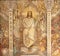 BARCELONA, SPAIN - MARCH 3, 2020: The fresco of Last Judgment in the church Parroquia Santa Teresa de l`Infant Jesus by Francisco