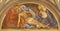 BARCELONA, SPAIN - MARCH 3, 2020: The fresco of Pieta Deposition in the church Santuario Nuestra Senora del Sagrado Corazon by