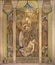 BARCELONA, SPAIN - MARCH 3, 2020: The fresco of Remission of Sins in the church Parroquia Santa Teresa de l`Infant Jesus by