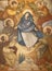 BARCELONA, SPAIN - MARCH 3, 2020: The modern painting of Assumption in the church Santuario Nuestra Senora del Sagrado Corazon by