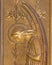 BARCELONA, SPAIN - MARCH 5, 2020: The modern relief of archangel Gabriel in the church EsglÃ©sia de la ConcepciÃ³ from 20. cent.