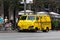 BARCELONA, SPAIN - MAY 16, 2017: View of the yellow Prosegur armoured van in center of Barcelona. Prosegur Compania de Seguridad