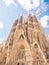 Barcelona, Spain - May 2019: Cathedral of La Sagrada Familia. It is designed by architect Antonio Gaudi and is being build since