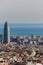 BARCELONA, SPAIN - OCT 25, 2019: Torre Agbar in financial district of Barcelona, 38-story tower in Barcelona