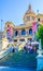 BARCELONA, SPAIN, OCTOBER 25,2014: People are passing in front of MNAC - Museu Nacional d\'Art de Catalunya in