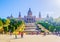 BARCELONA, SPAIN, OCTOBER 25,2014: People are passing under the MNAC - Museu Nacional d\'Art de Catalunya in