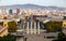 Barcelona, Spain - October 28, 2022, View of Barcelona from the Hill Terraces National Museum D'Art de Catalunya
