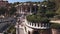 Barcelona, Spain September 2018: Public park system Park Guell. Tourists are resting and walking over amazing