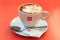 Barcelona, Spain - september 29th 2019: Illy Cappuccino