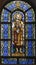 Barcelona - The St. Philip the apostle on the stained glass in the church Santuario Maria Auxiliadora i Sant Josep