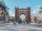 Barcelona street,arc de Triomf, Spain.