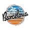 Barcelona travel print with text for t-shirt graphic and other. Vector illustration.