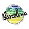 Barcelona travel print with text for t-shirt graphic and other. Vector illustration.