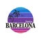 Barcelona Vintage Retro vector illustration. Print for clothes.