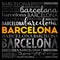 Barcelona wallpaper word cloud, travel concept