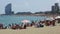 Barceloneta Beach in summer. Barcelona, Spain.