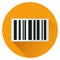 Barcode circle flat orange icon