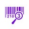 Barcode icon isolated sign symbol with magnifying glass. Flat line style for app, web and digital design â€“ vector