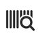Barcode icon. Magnifier symbol. Scan sign.