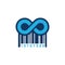 Barcode Infinity Head Logo Icon Design