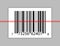 Barcode with a laser scanning it.