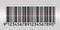 Barcode over simulated stainless steel pattern