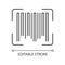 Barcode pixel perfect linear icon. Universal product code, quality control item. Thin line customizable illustration