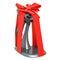 Barcode reader with bow and ribbon, gift concept. 3D rendering