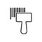 Barcode reader scanning bar code icon