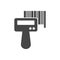 Barcode reader scanning bar code icon