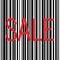 Barcode and Sale Text Macro Closeup Isolated