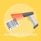 Barcode scanner flat design vector illustration