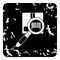 Barcode scanner icon, grunge style