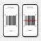 Barcode scanner, reader app for smartphone. Identification tracking code. Serial number, product ID with digital