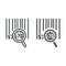 Barcode search line and glyph icon, logistic and delivery, order tracking sign vector graphics, a linear icon on a white