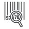 Barcode search line icon, logistic and delivery, order tracking sign vector graphics, a linear icon on a white