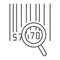 Barcode search thin line icon, logistic and delivery, order tracking sign vector graphics, a linear icon on a white