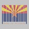 Barcode set the color of Arizona flag, The states of America, red and yellow on the top half, with star and the rest of the flag